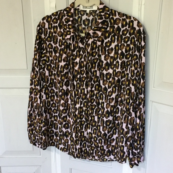Diane Von Furstenberg Leopard Print Blouse - Brown and Pink - Picture 7 of 16
